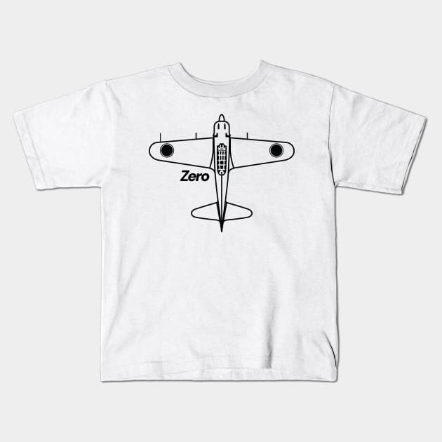 A6M Zero Kids T-Shirt by Legacy Machines